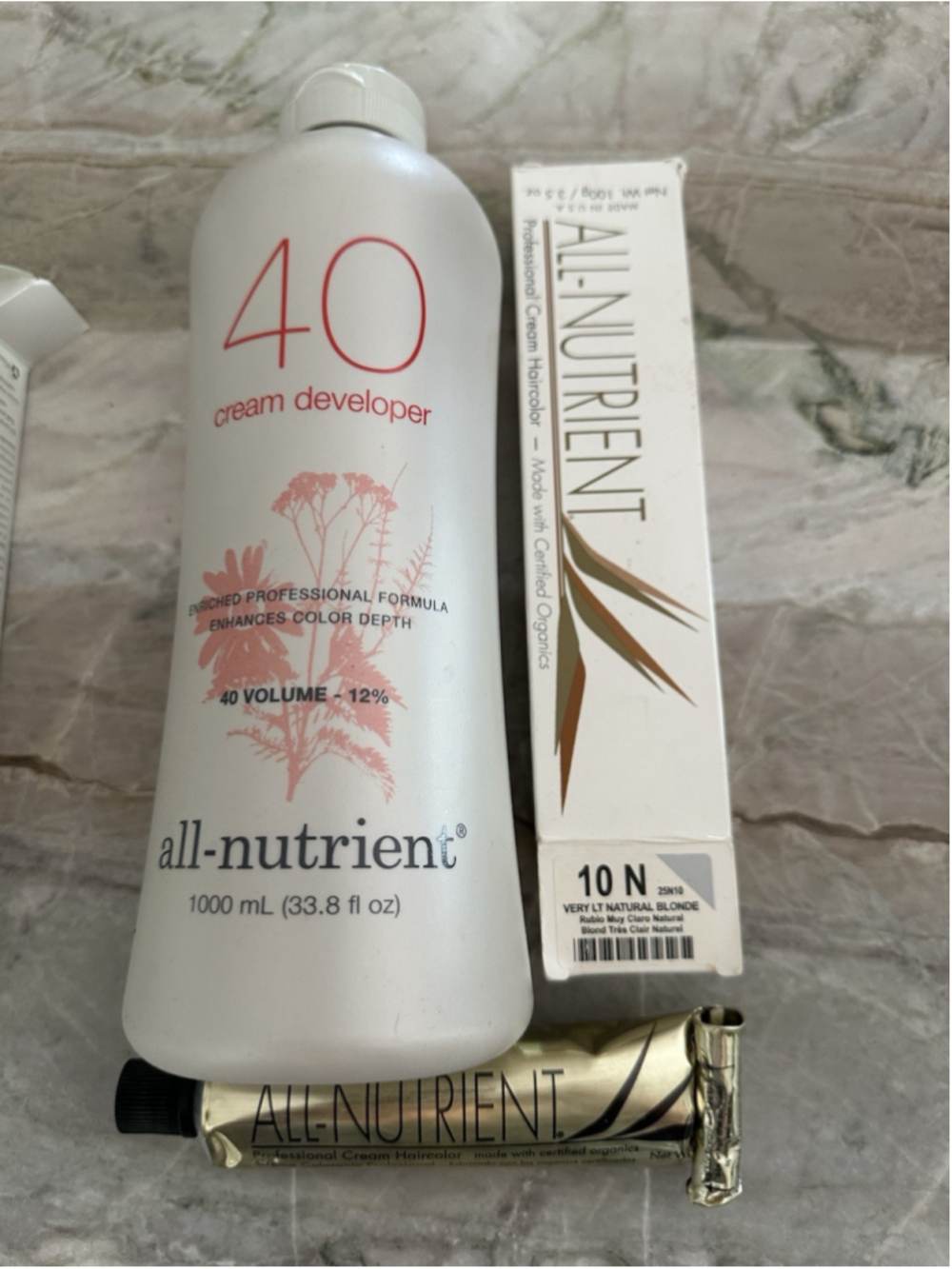 Blonde All-Nutrient Permanent Crm Hair Color 10N Very Lt Blonde+ 40Vol Developer